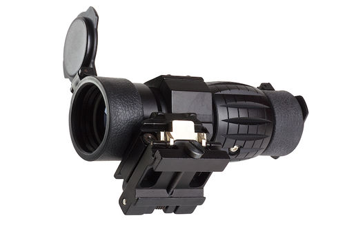AIM 4X FXD Magnifier with adjustable QD mount - BK