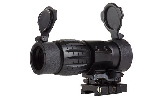 AIM 4X FXD Magnifier with adjustable QD mount - BK
