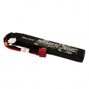 Gens ace 25C 1500mAh 2S1P 7.4V Airsoft Gun Lipo Battery with T-Deans Plug - Stick