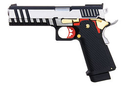 AW Custom HX21 Series Double Barrel Hi-Capa 1911 Gas Blowback Pistol - Two Tone