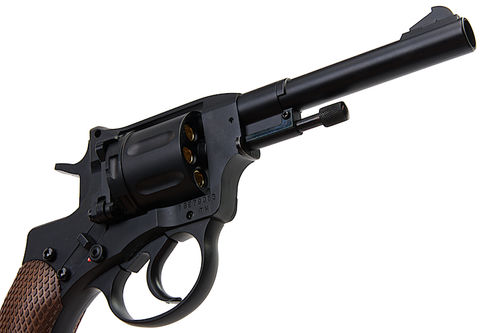 Gun Heaven (WinGun) 721 4 inch 6mm Co2 Revolver (Brown Grip) - Black