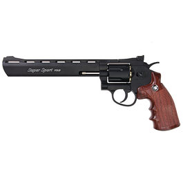 Gun Heaven (WinGun) 703 8 inch 6mm Co2 Revolver (Brown Grip) - Black