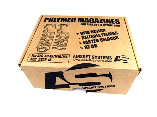 AIRSOFT SYSTEMS MidCap Polymer Magazine for AEG GEN 2 Pack 5units - Black
