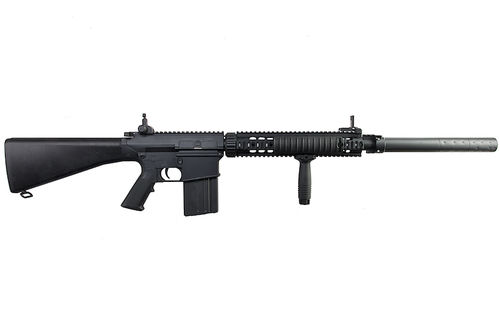 A&K Fulll Metal Fixed Stock SR-25 Airsoft AEG Rifle - Black