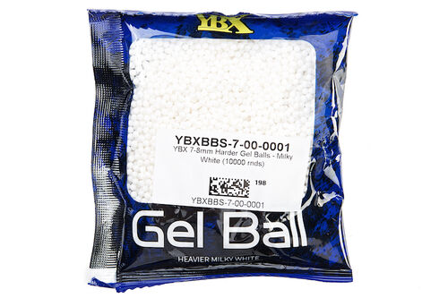 YBX 7-8MM HARDER GEL BALLS - MILKY WHITE (10000 RNDS)