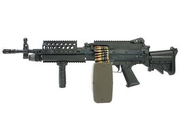 G&P MK46 Mod 0 (P.N.) AEG Machine Gun - DX (Black) - with Collapsible Buttstock (GP843 CNC Cut Stock)