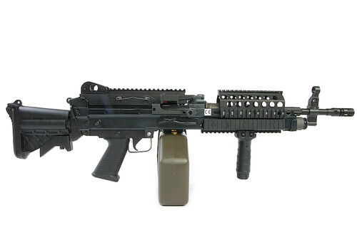 G&P MK46 Mod 0 (P.N.) AEG Machine Gun - DX (Black) - with Collapsible Buttstock (GP843 CNC Cut Stock)