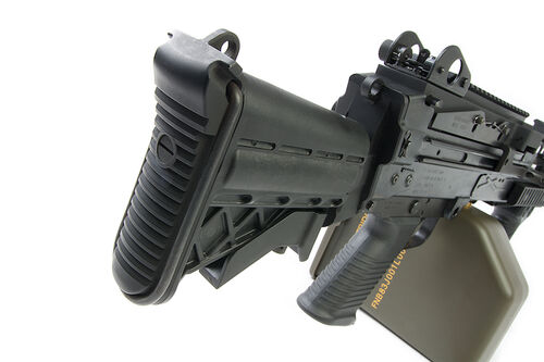 G&P MK46 Mod 0 (P.N.) AEG Machine Gun - DX (Black) - with Collapsible Buttstock (GP843 CNC Cut Stock)