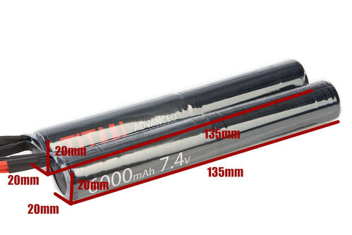 TITAN POWER Battery Lithium Ion 7.4V 6000mah Nunchuck T-Plug (Deans) <font color=red> (Not for Belgium, Netherlands)</font>