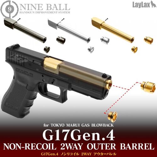 Nine Ball 2 Way Fixed - Non-Recoiling Outer Barrel G17 - SILVER