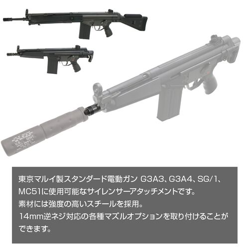 First Factory (Laylax) Silencer Muzzle Adapter NEO for the Tokyo Marui G3/MC51/SG-1