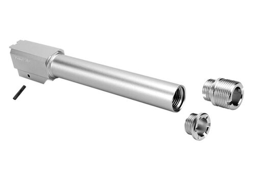 Nine Ball Non-Recoil 2 Way Outer Barrel w/ 14mm CCW Adapter for SIG AIR P320 M17 GBB - SILVER