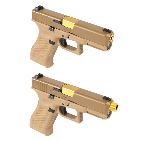 Nine Ball (Laylax) UMAREX VFC Glock 19X "2 Way Fixed" Non-Recoiling Outer Barrel - GOLD