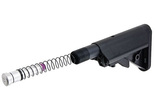 T8 Tokyo Marui MWS GBBR Airsoft C Style Stock with 6 Position Buffer Tube Combo Set - BK