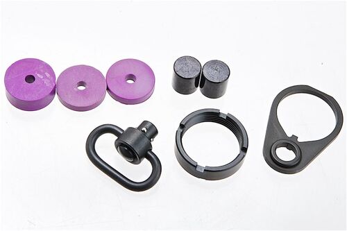 T8 Tokyo Marui MWS GBBR Airsoft C Style Stock with 6 Position Buffer Tube Combo Set - BK