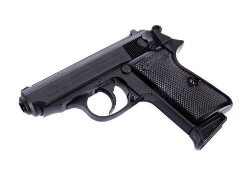 Maruzen PPK/S Walther Green Gas Airsoft Pistol - Black Metal Finish Version