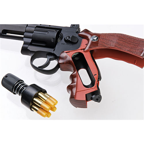 Gun Heaven (WinGun) 733 2 inch 6mm Co2 Revolver (Black Grip) - Black