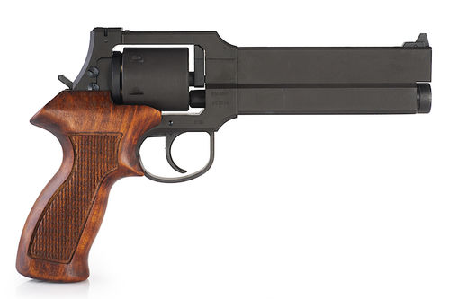 Marushin Mateba Revolver X-Cartridge Series (6mm Black Heavy Weight w/ Wooden Grip)