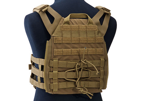 Crye Precision (By ZShot) Jumpable Plate Carrier JPC 2.0 w/ Flat M4 Molle Front Flap (L Size / Coyote Brown)