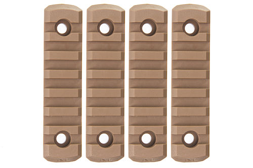 GK Tactical M-LOK Nylon 7 Picatinny Rail Sections (4pcs / Set) - Coyote Brown