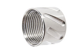5KU Diagonals Knurled Thread Protector - 14mm CCW - Silver